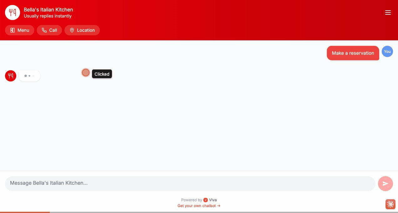 Restaurant reservation demo